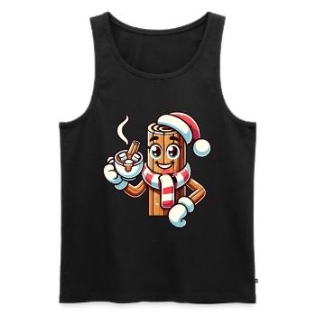 Heiße Schokolade Mit Zimt Cartoon Weihnachten - Männer Premium Bio Tank Top - Schwarz - Vorne - AI Model Male 178 light (178cm)