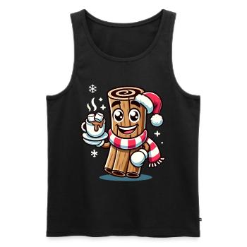 Heiße Schokolade Mit Zimt Cartoon Weihnachtlich - Männer Premium Bio Tank Top - Schwarz - Vorne - AI Model Male 178 light (178cm)