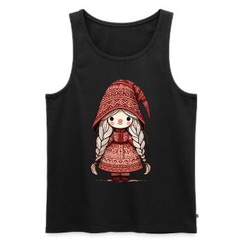 Weihnachten Gnom Frau Festliches Wichtelmädchen - Männer Premium Bio Tank Top - Schwarz - Vorne - AI Model Male 178 light (178cm)