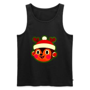 Fröhlicher Rentier Affe Weihnachtsspaß - Männer Premium Bio Tank Top - Schwarz - Vorne - Michal (187cm)