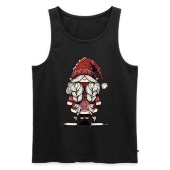 Mignon lutin de Noël dans le style scandinave - Débardeur bio Premium Homme - noir - Devant - Michal (187cm)