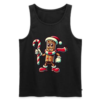 bâton de cannelle joie de vacances dessin animé - Débardeur bio Premium Homme - noir - Devant - Michal (187cm)