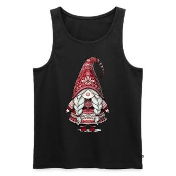 Cute Christmas elf in scandinavian style - Men's Premium Organic Tank Top - black - Front - Michal (187cm)