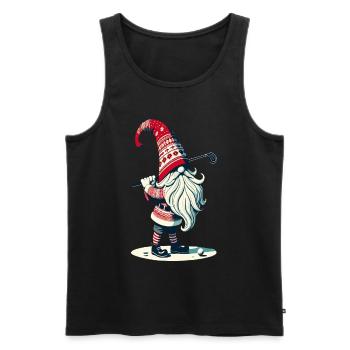 Golfer Gnome for Golf Lovers - Men's Premium Organic Tank Top - black - Front - AI Model Male 178 light (178cm)