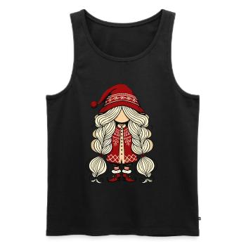 Gnomin de Noël dans le style scandinave - Débardeur bio Premium Homme - noir - Devant - Michal (187cm)