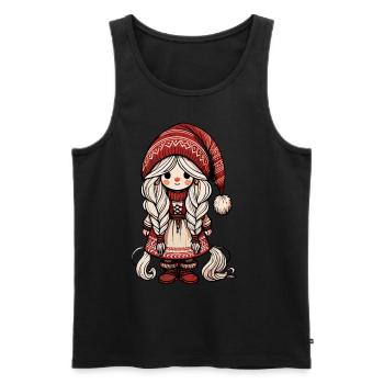 Mignon elfe de Noël style scandinave - Débardeur bio Premium Homme - noir - Devant - Michal (187cm)