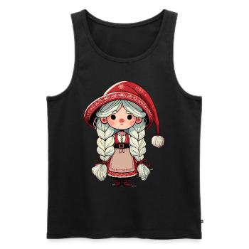 Gnome de Noël femme à la scandinave - Débardeur bio Premium Homme - noir - Devant - Michal (187cm)