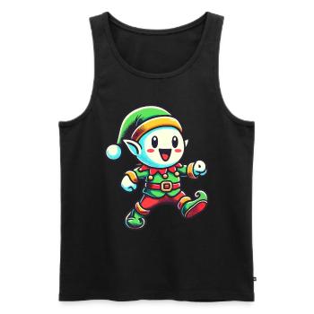 Joyeux nain de Noël pour une ambiance festive - Débardeur bio Premium Homme - noir - Devant - AI Model Male 178 light (178cm)
