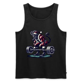 Weihnachtlicher Krampus Bodybuilder Muskeltraining - Männer Premium Bio Tank Top - Schwarz - Vorne - AI Model Male 178 light (178cm)