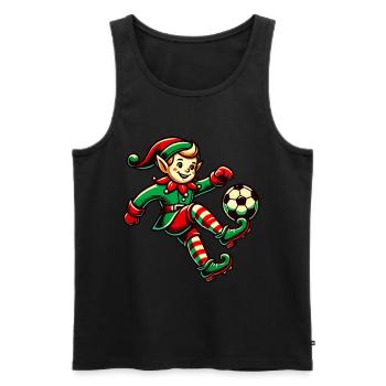 Elfe de Noël Joueur de football Noël Football - Débardeur bio Premium Homme - noir - Devant - Michal (187cm)