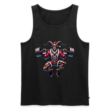 Weihnachtlicher Krampus Bodybuilder Muskeltraining - Männer Premium Bio Tank Top - Schwarz - Vorne - AI Model Male 178 light (178cm)