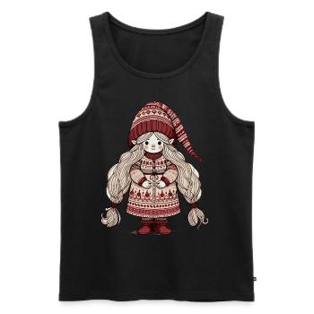 Christmas Gnome Woman Festive Gnome Girl - Men's Premium Organic Tank Top - black - Front - Michal (187cm)