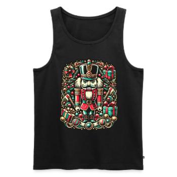 Nutcracker Christmas Festive Colorful - Men's Premium Organic Tank Top - black - Front - Michal (187cm)