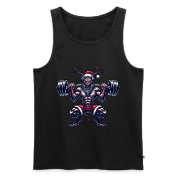 Krampus Bodybuilder Muskeltraining Winter Gym - Männer Premium Bio Tank Top - Schwarz - Vorne - AI Model Male 178 light (178cm)