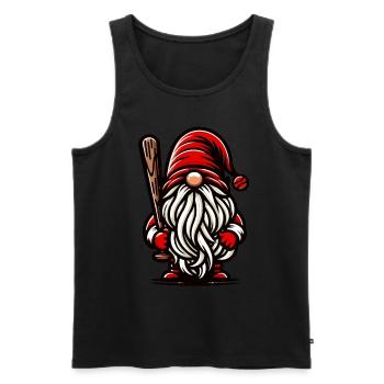 Christmas Baseball Gnome Dwarf Sports Fan - Men's Premium Organic Tank Top - black - Front - Michal (187cm)