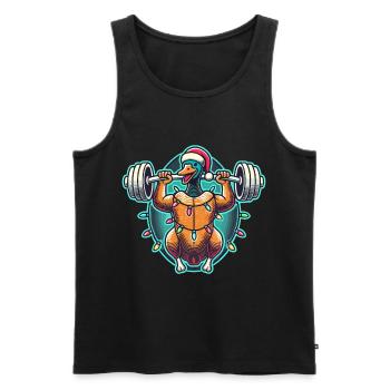 Lustige Weihnachtsgans Bodybuilding Weihnachten - Männer Premium Bio Tank Top - Schwarz - Vorne - AI Model Male 178 light (178cm)