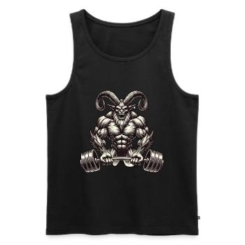 Weihnachtlicher Krampus Bodybuilder Muskeltraining - Männer Premium Bio Tank Top - Schwarz - Vorne - AI Model Male 178 light (178cm)