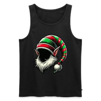 Weihnachtlicher Elfenhut mit Bart und Ohren Kostüm - Männer Premium Bio Tank Top - Schwarz - Vorne - Michal (187cm)
