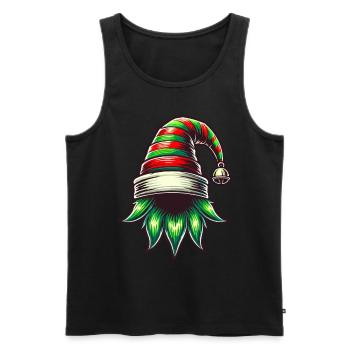 Weihnachtlicher Wichtelhut Mit Glocke Kostüm - Männer Premium Bio Tank Top - Schwarz - Vorne - Michal (187cm)