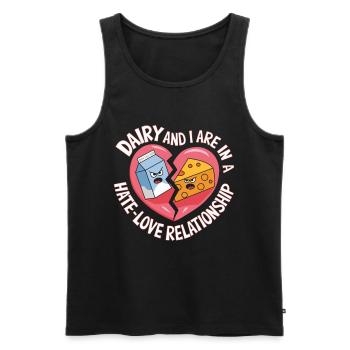 Lactose intolerance Lactose intolerant - Men's Premium Organic Tank Top - black - Front - Michal (187cm)