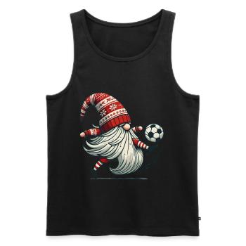 Football Gnome Noël Joueur Elfe - Débardeur bio Premium Homme - noir - Devant - Michal (187cm)