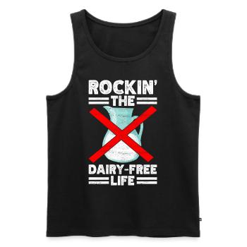 Intolérance au lactose Intolérance au lactose - Débardeur bio Premium Homme - noir - Devant - Michal (187cm)
