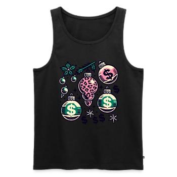 Weihnachtlicher Geldregen Dekor - Männer Premium Bio Tank Top - Schwarz - Vorne - AI Model Male 178 light (178cm)