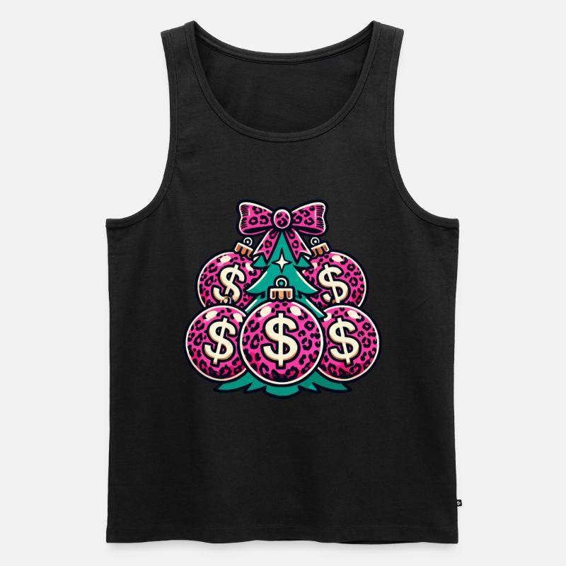 Weihnachtsbaum Mit Dollar Kugeln - Männer Premium Bio Tank Top - Schwarz