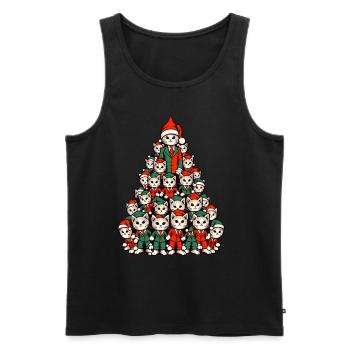Noël arbre de Noël chats - Débardeur bio Premium Homme - noir - Devant - Michal (187cm)