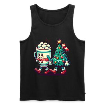 Merry Christmas Retro Style - Men's Premium Organic Tank Top - black - Front - AI Model Male 178 light (178cm)