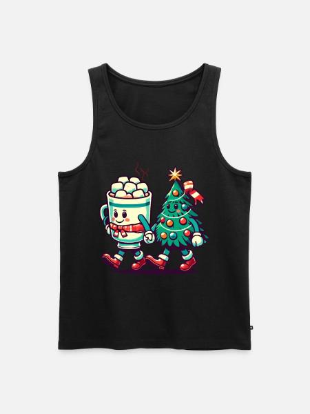 Merry Christmas Retro Style - Men's Premium Organic Tank Top - black