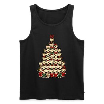 Chat de Noël Arbre de Noël Joie - Débardeur bio Premium Homme - noir - Devant - Michal (187cm)