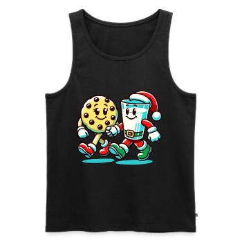 Merry Christmas Time Cookies And Milk - Men's Premium Organic Tank Top - black - Front - AI Model Male 178 light (178cm)