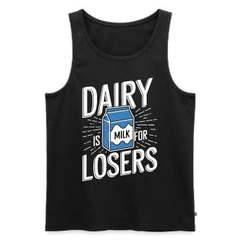 Intolérance au lactose Intolérance au lactose - Débardeur bio Premium Homme - noir - Devant - Michal (187cm)