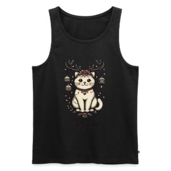 Joyeux Noël Amis Chats - Débardeur bio Premium Homme - noir - Devant - Michal (187cm)