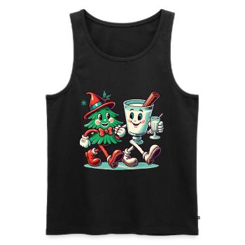 Fröhliche Weihnachten Retro Vintage Party - Männer Premium Bio Tank Top - Schwarz - Vorne - AI Model Male 178 light (178cm)