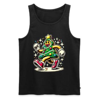 Funny Christmas tree in comic style - Men's Premium Organic Tank Top - black - Front - Michal (187cm)