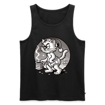With Coffee Christmas - Men's Premium Organic Tank Top - black - Front - Michal (187cm)