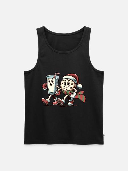 Merry Christmas with funny mascot - Men's Premium Organic Tank Top - black