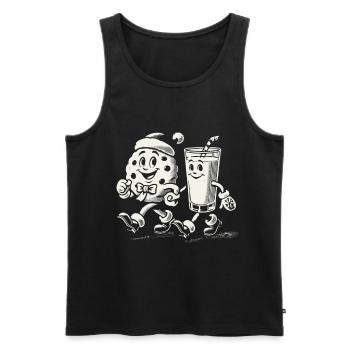 toMerry Christmas with biscuit and milk - Men's Premium Organic Tank Top - black - Front - AI Model Male 178 light (178cm)