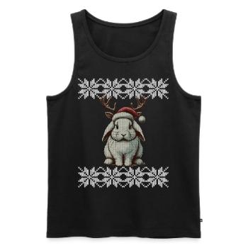 Cute Reindeer Bunny Christmas - Men's Premium Organic Tank Top - black - Front - Michal (187cm)
