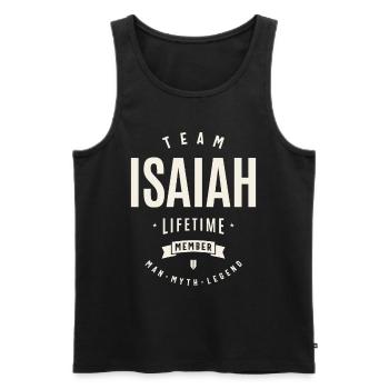 Team Isaiah Lifetime Member Funny Name Isaiah - Men's Premium Organic Tank Top - black - Front - Michal (187cm)