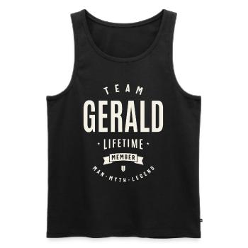 Team Gerald Lifetime Member Funny Name Gerald - Men's Premium Organic Tank Top - black - Front - Michal (187cm)