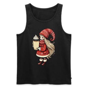 Christmas gnome for coffee lovers - Men's Premium Organic Tank Top - black - Front - Michal (187cm)