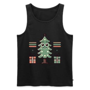 Joyeux sapin de Noël avec des cadeaux - Débardeur bio Premium Homme - noir - Devant - Michal (187cm)