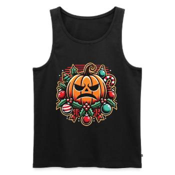 Effrayant Halloween Noël citrouille ambiance - Débardeur bio Premium Homme - noir - Devant - AI Model Male 178 light (178cm)