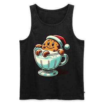 Merry Biscuit Christmas Retro Vintage Style - Men's Premium Organic Tank Top - black - Front - AI Model Male 178 light (178cm)
