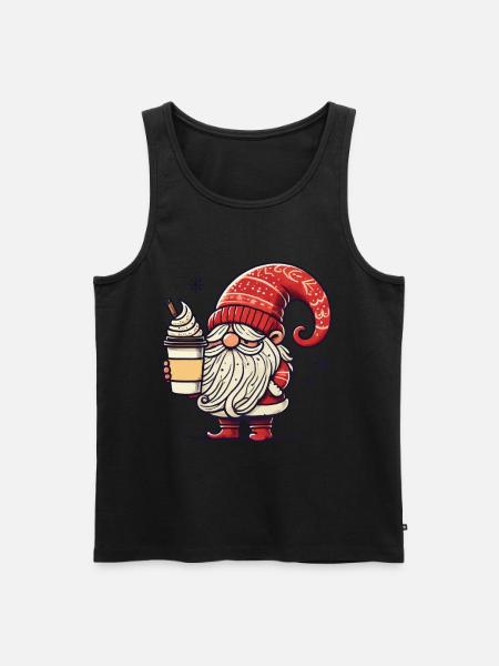 Weihnachtswichtel Kaffeegenuss Gnom - Männer Premium Bio Tank Top - Schwarz