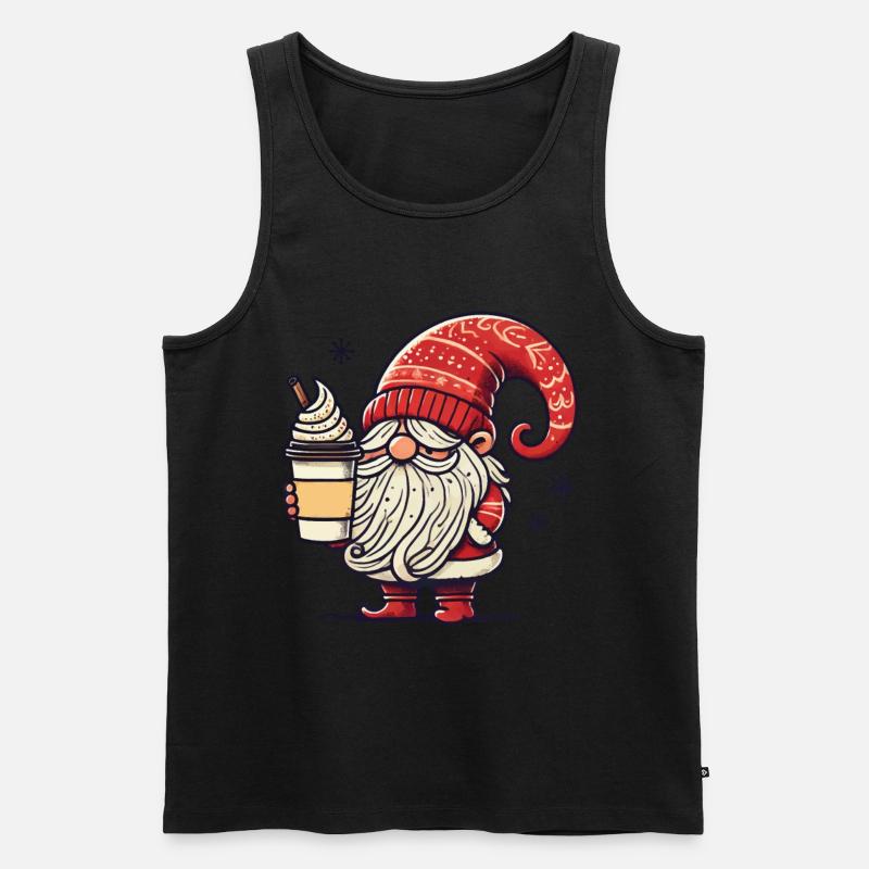 Weihnachtswichtel Kaffeegenuss Gnom - Männer Premium Bio Tank Top - Schwarz