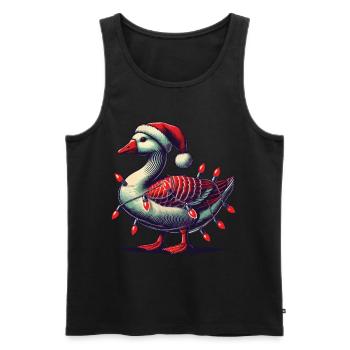 Weihnachten Lustige Tollpatsch Gans - Männer Premium Bio Tank Top - Schwarz - Vorne - AI Model Male 178 light (178cm)